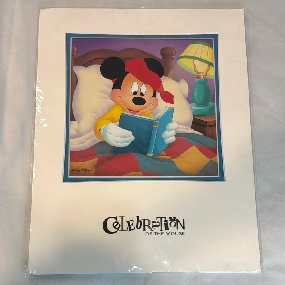 Disney, RARE, Celebration of the Mouse Art Print, Authentic, Bedtime Story, NWT